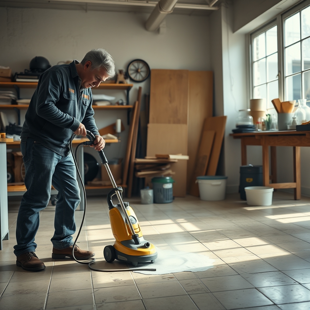 Test d'un nettoyeur vapeur sur carrelage
